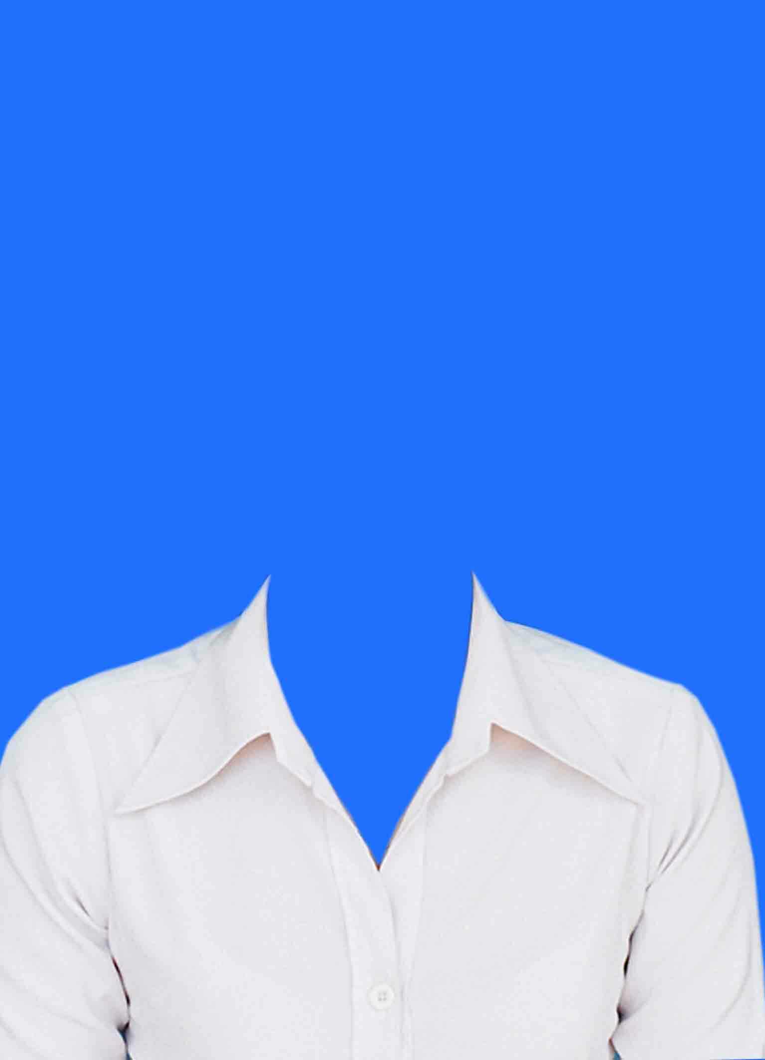 Hình ảnh áo sơ mi nam trắng đeo cà vạt xanh ghép ảnh thẻ chân dung  PNG