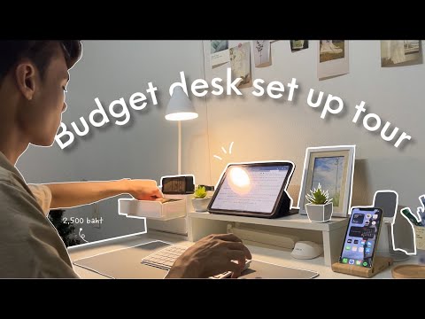 (ENG cc) Budget desk setup tour ???? ✨ จัดโต๊ะทำงานแบบประหยัดในงบไม่เกิน 2,500 ???? บาท | Pinnary Prin.