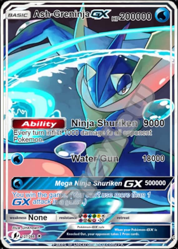 Ash-Greninja Gx Pokemon Card - Etsy Ireland