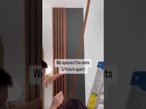 DIY Affordable Wood Slat Accent Wall || Cost Breakdown: Sanded Plywood - , Stain - 